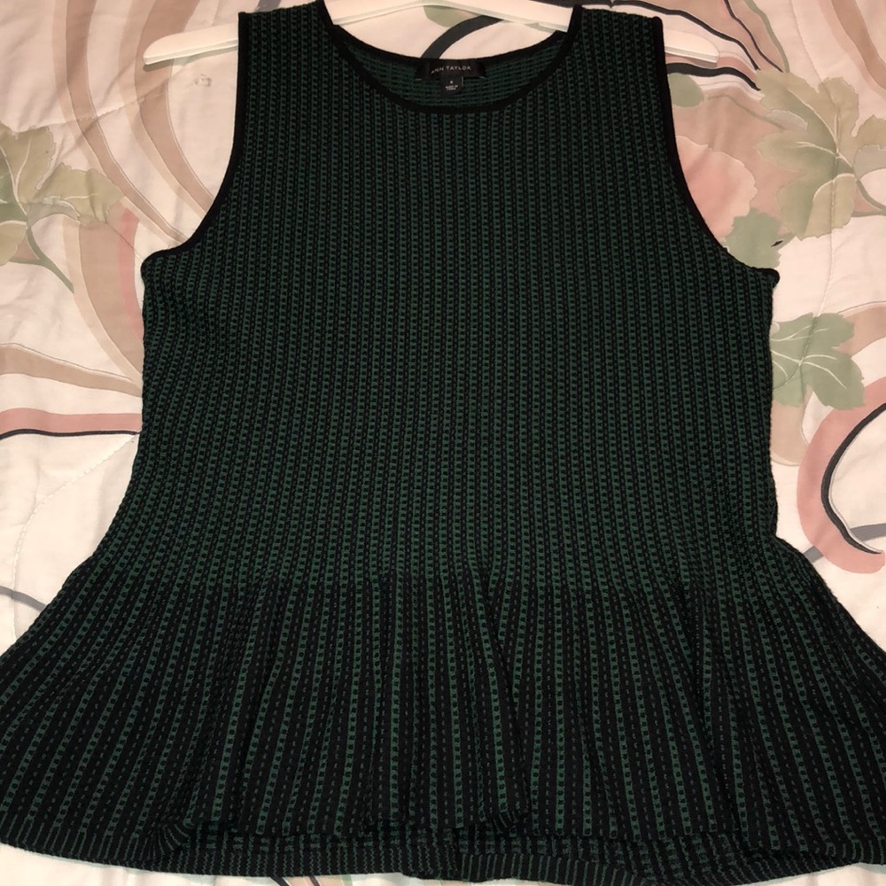 Ann Taylor green peplum top - medium